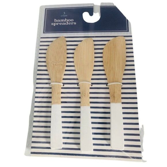 Small Glass Cutting Board 9X6 Charcuterie Bamboo Cheese Spreaders Set Cheers - Picture 6 of 7